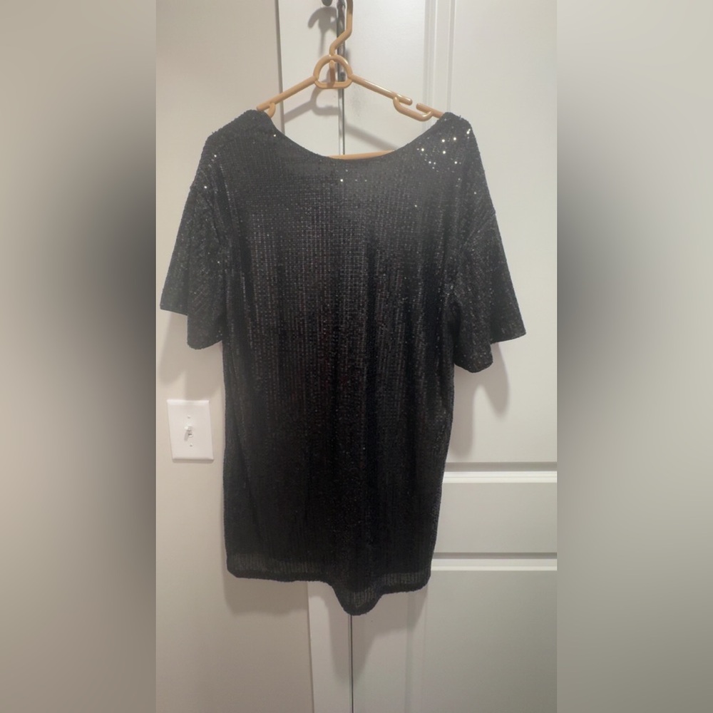 SHEIN Black Sequin Midi Dress